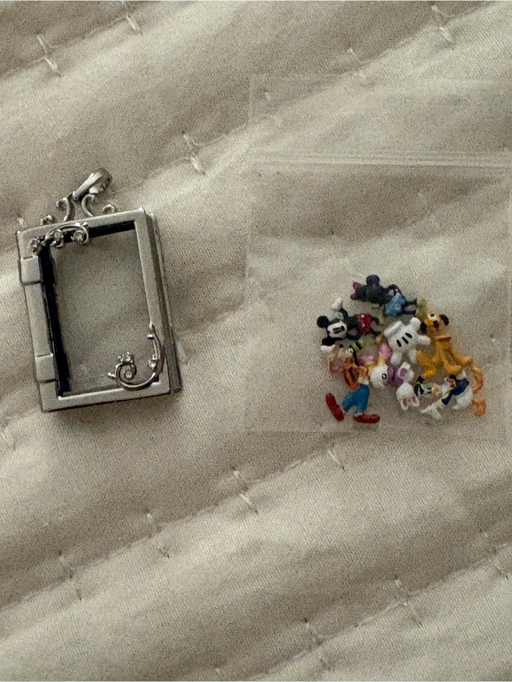 Origami Owl Silver Locket Frame with Multicolor Disney Charms
